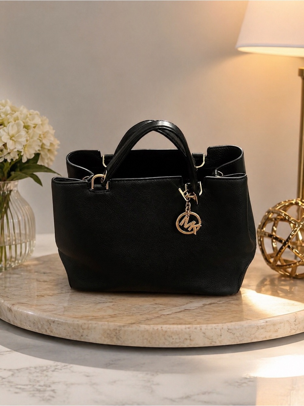 Michael Kors Savannah Large Saffiano Leather Satchel Black